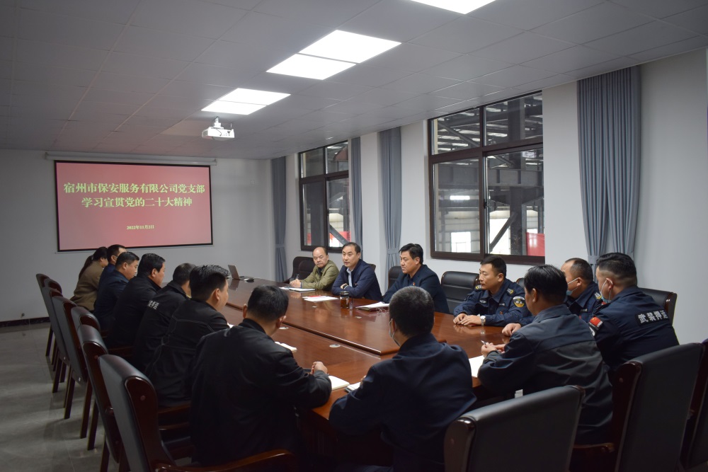 宿州市保安服務有限公司黨支部召開學習宣貫黨的二十大精神專題會(圖1)
